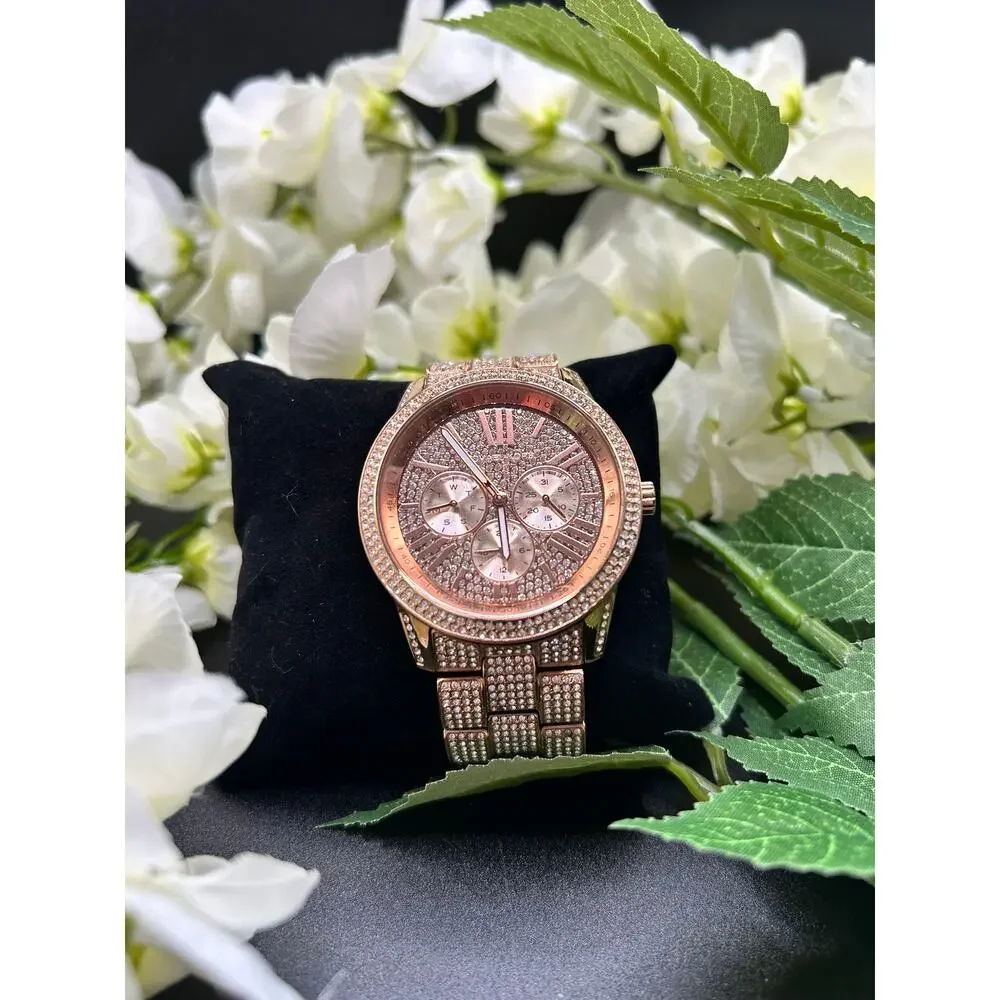 Michael Kors MK6933 Bradshaw Extreme Glitz Rose Gold Pave Chain Link Watch